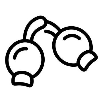 Rose haw icon outline vector. Rosehip natural fruit Stock Illustration