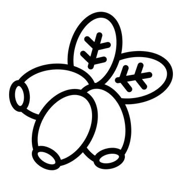 Rose haw icon outline vector. Antioxidant rosehip seed Stock Illustration