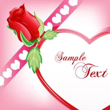 Rose with heart Stock Illustration