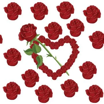 Rose heart. Seamless pattern. Stock Illustration