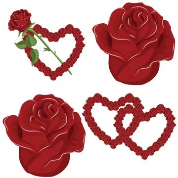 Rose heart. Seamless pattern. Vector illustration. Stock Illustration