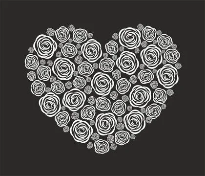 Rose heart template. Vector illustration. Stock Illustration