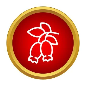Rose hip berries icon vector symbolizing natural health Stock Illustration