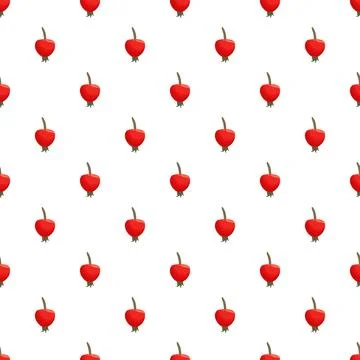 Rose hip berries repeating seamless pattern background Illustrazione stock