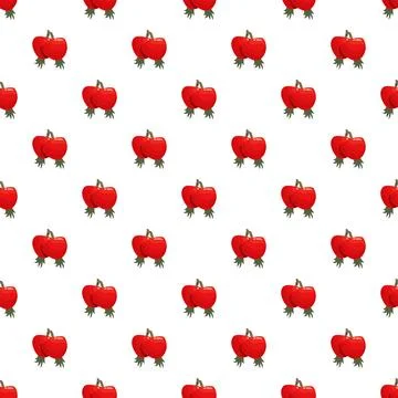 Rose hip berry repeating seamless pattern background Stock Illustration