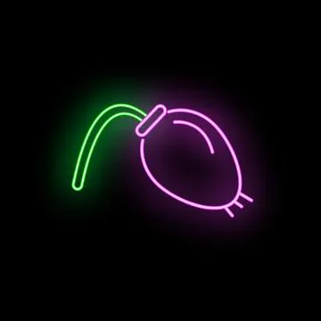 Rose hip fruit neon glowing icon illustration Stock Illustration