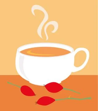 Rose hip tea Stock Illustration