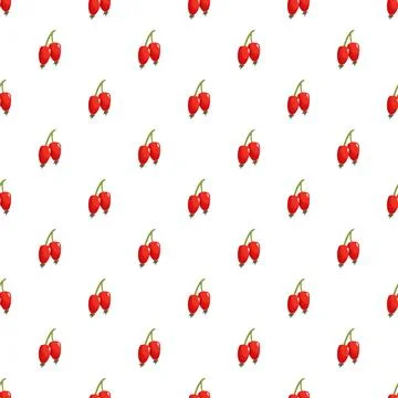 Rose hips seamless pattern on white background 스톡 일러스트