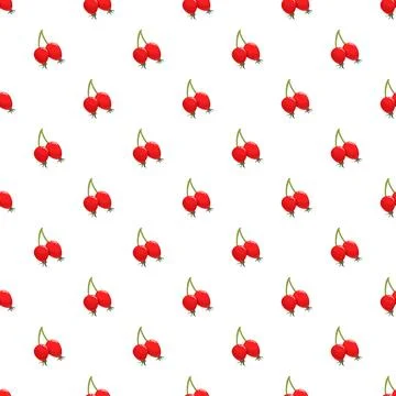 Rose hips vector seamless repeating pattern design Illustrazione stock