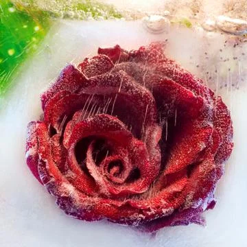 Rose in ice Stock Photos