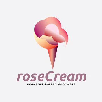 Rose Icecream Logo Stock Illustration