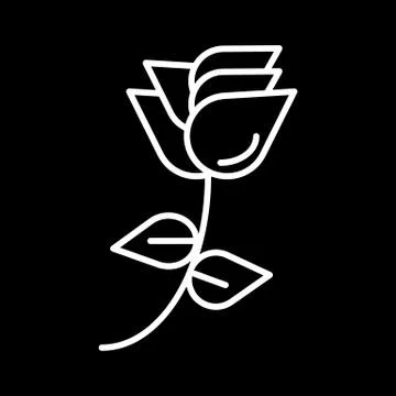 Rose icon isolated on black background. Modern flat pictogram, business Illustrazione stock