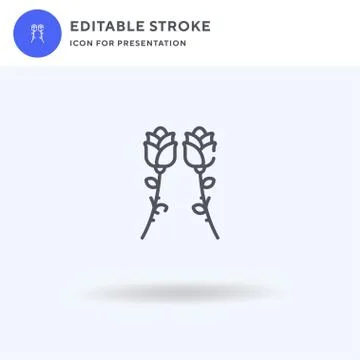 Rose icon vector, filled flat sign, solid pictogram isolated on white, logo Stockillustratie