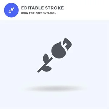 Rose icon vector, filled flat sign, solid pictogram isolated on white, logo Stockillustratie