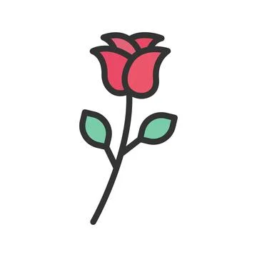 Rose icon vector image. Stock Illustration
