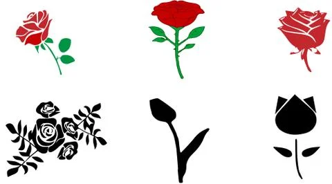 Rose icon on white background Stock Illustration