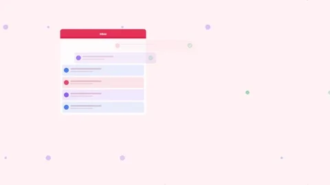 Rose Inbox Processing Automate Clear Tasks Flat Design Loop 動画素材 342606408