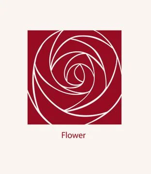 Rose Label abstract design. Cosmetics Logotype concept. Square i Stock Illustration