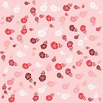 Rose with leaf seamless pattern Stock Illustration