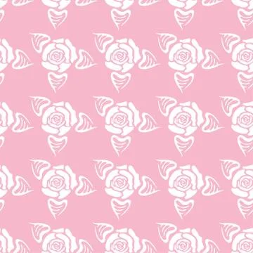 Rose with leaf seamless pattern Illustrazione stock