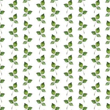 Rose leaf. Watercolor seamless pattern. Can be used for textile design, paper Stock Illustration