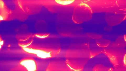 Rose limpid liquid bubbles glowing with horizontal flares Stock Illustration
