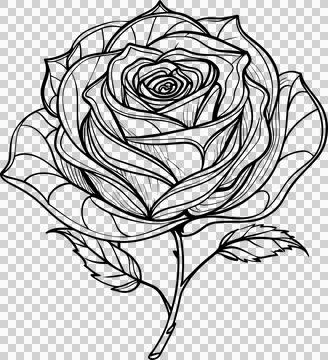 Rose --Line art Stock Illustration