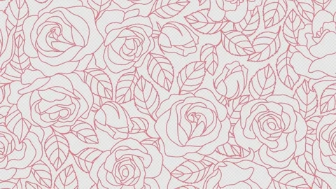 Rose line art pattern waves rise and fall gracefully. Stock Footage 332545643