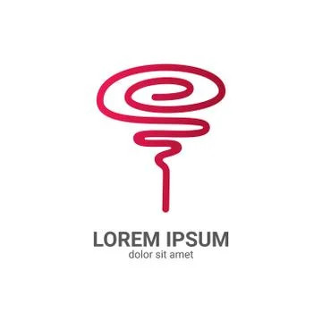 Rose line logo design template Stock Illustration