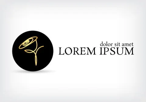 Rose line logo design template Stock Illustration