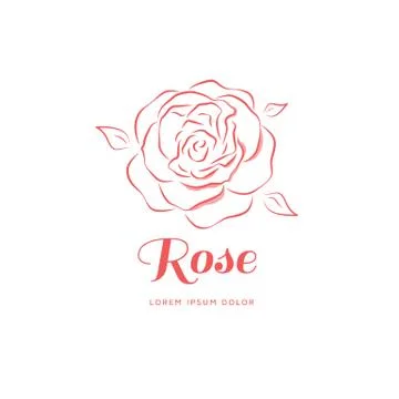 Rose linear style Stock Illustration