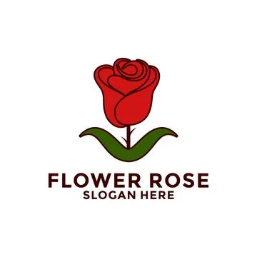Rose logo flower vector icon, rose logo template Stock Illustration
