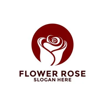 Rose logo flower vector icon, rose logo template Stock Illustration