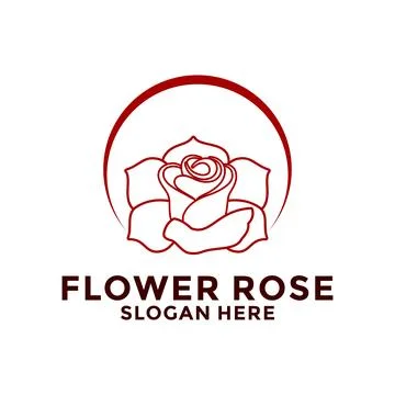 Rose logo flower vector icon, rose logo template Stock Illustration
