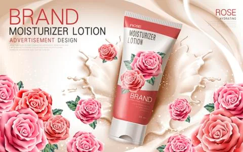 Rose moisturizer lotion Stock Illustration