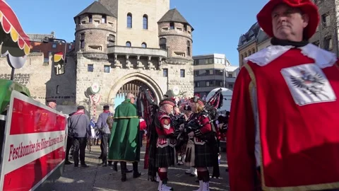 Rose Monday parade in Cologne, Germany Stock Footage 303416228