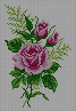 Rose mosaic tile pattern. Vector illustration of a rose flower. Illustrazione stock