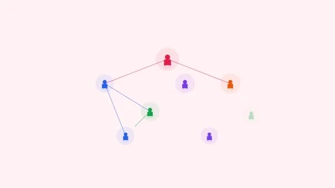 Rose Network Team Connections Web Flat Design Animation Loop Stock Footage 342606729