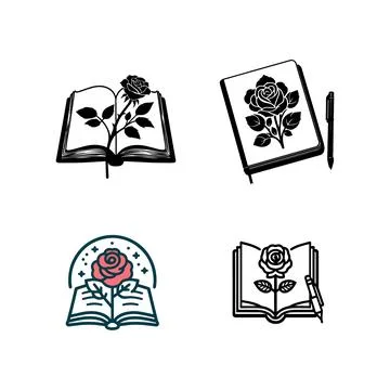 Rose notebook icons Stock Illustration