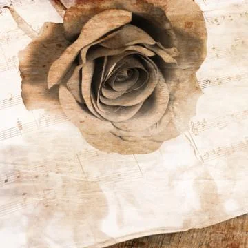 The rose on notebooks with notes Illustrazione stock