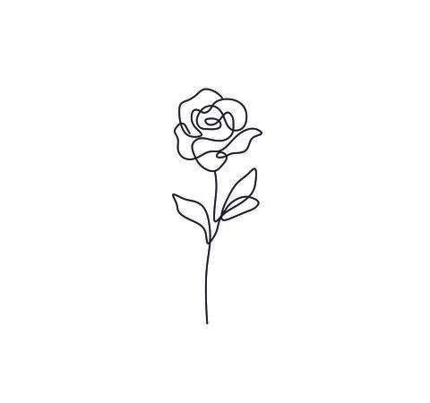 Rose one line Stock Illustration