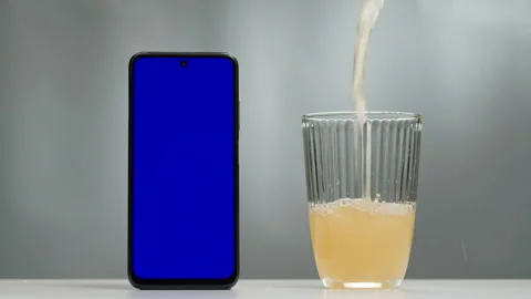 Rose Orange or white wine bottle and glass with chroma key green screen phone Stock Footage 295878166