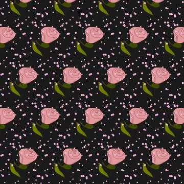 Rose pattern on dark Illustrazione stock