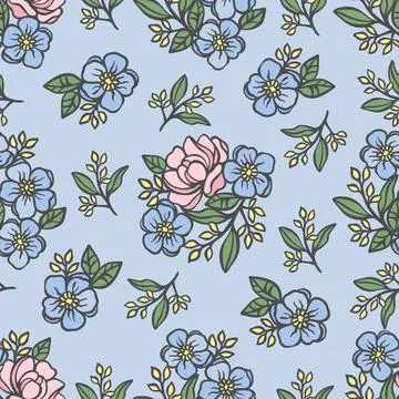 ROSE PATTERN Floral Wedding Seamless Vector Illustration Stock Illustration