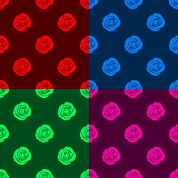 Rose pattern set of four similar texture Stock-Illustration