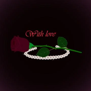 Rose in the Pearls Stock Illustration