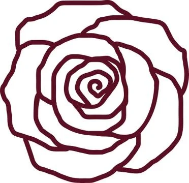 Rose petal outline Stock Illustration