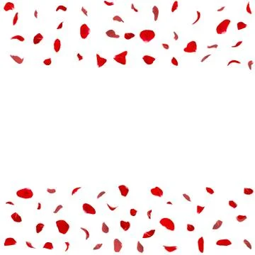 Rose petals are flying in parallel. Isolated background Stock Illustration