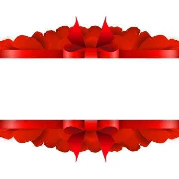 Rose Petals Border on white background. Stock Illustration