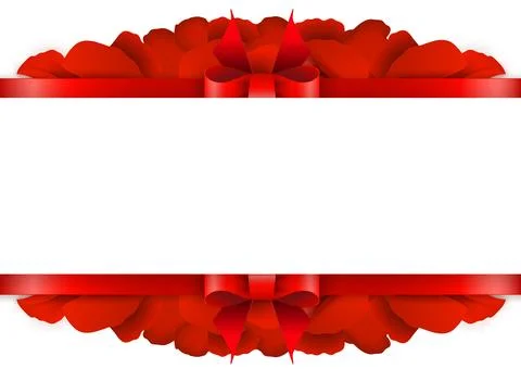 Rose Petals Border on white background. Stock Illustration